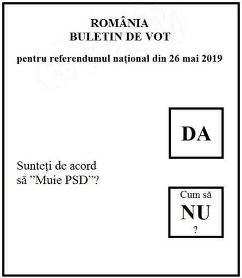 Întrebarea pentru referendumul din 26 mai