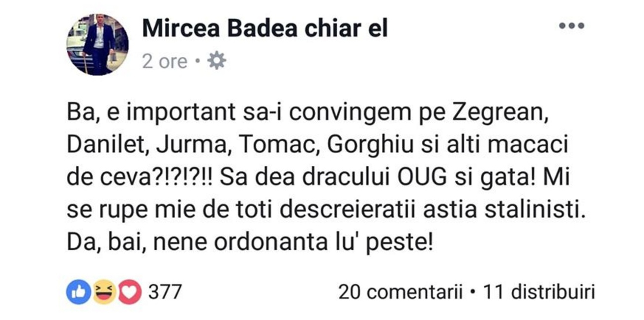 Mircea Badea către subalternul său Tudorel Toader: "Dă, băi, ordonanța!"