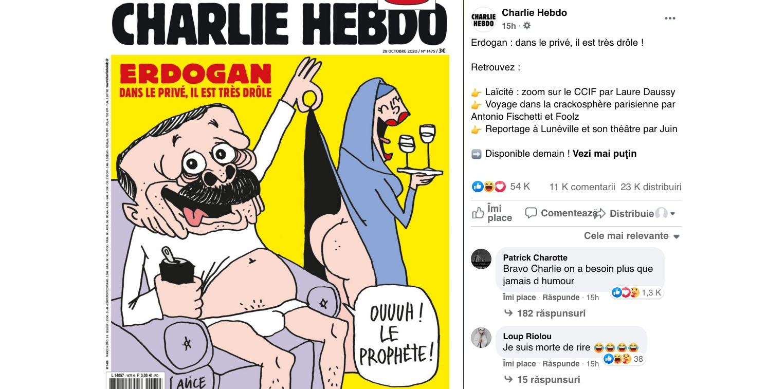 Charlie Hebdo: Erdogan este în privat la fel de haios ca Băsescu! Și la fel de ortodox cum era Ponta la petrecerile lui Negoiță!