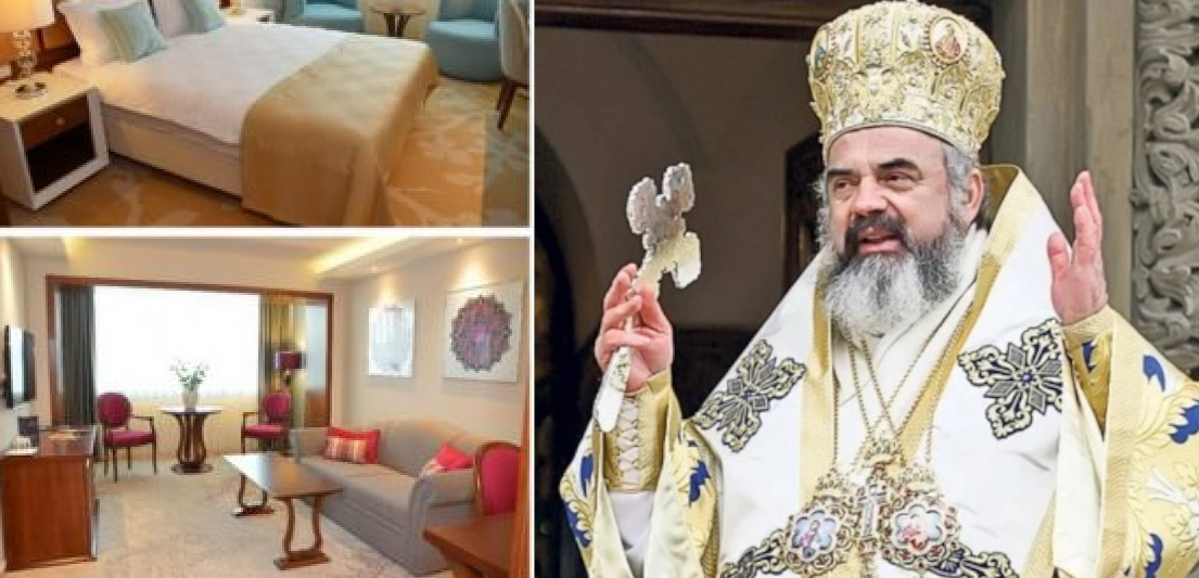 Patriarhul Daniel s-a cazat la un hotel la 5 stele, apoi a cerut donații de la credincioşi! Probabil ca să aibă bani să bea toată agheasma din minibar!