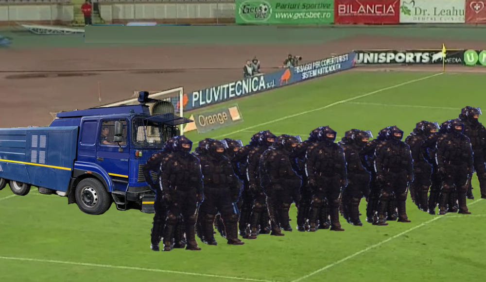 Ca să nu mai ia atât de multe goluri, Dinamo își va înlocui linia de fundași cu un cordon de jandarmi!