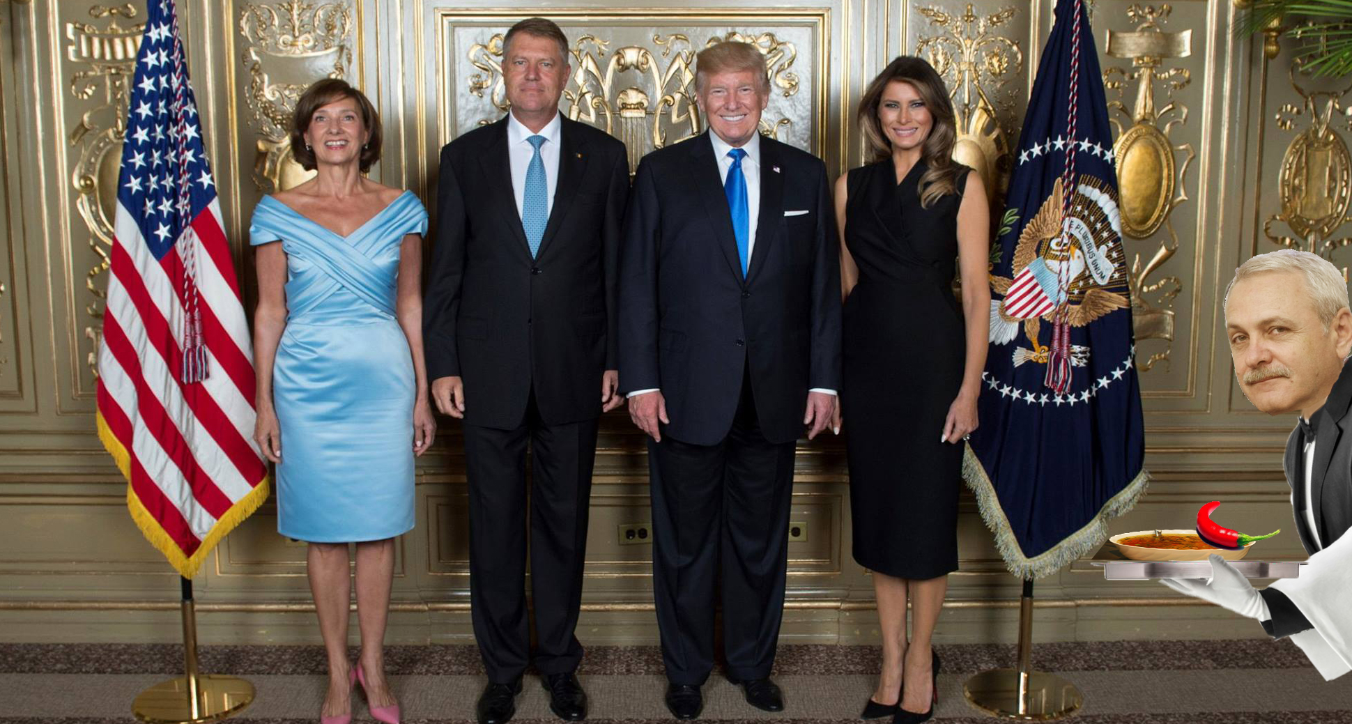 Comunicat PSD: Liviu Dragnea a apărut într-o poză cu Donald și Melania Trump!
