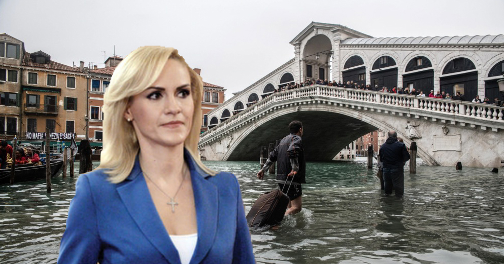 Autoritățile venețiene cer ajutorul Gabrielei Firea pentru a le desfunda canalele cu sârma din dotare!