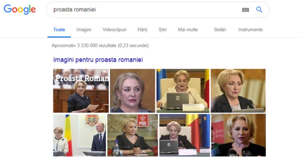 Dacă scrii "Proasta României" pe Google, îți apar oferte de draperii!