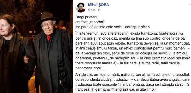 Imbecilii PSD au preluat controlul asupra Facebook și l-au blocat pe Mihai Șora. Asta înseamnă "prostie artificială"!