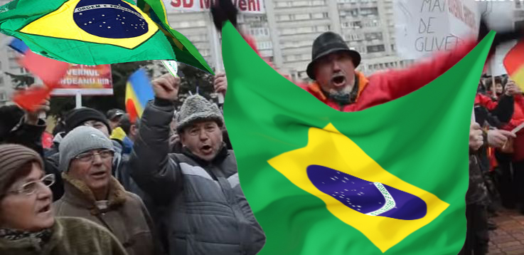 Protestatarii pro-corupție se întorc la Târgoviște ca să facă steagul Braziliei!