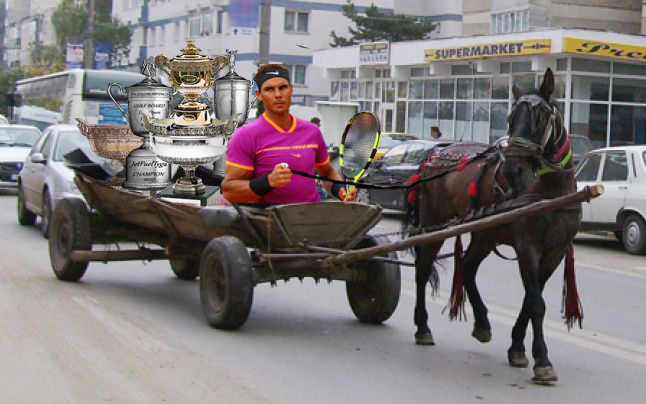 Nadal, surprins de presa franceză când își ducea trofeele cu căruța la fer vechi!