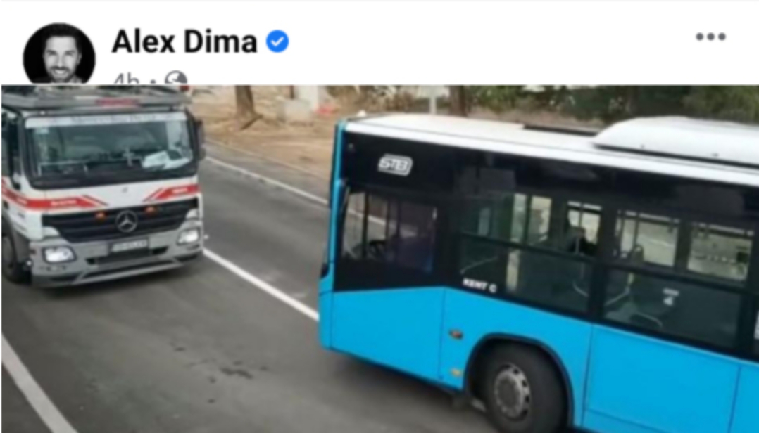 Un autobuz și un camion pe Podul Ciurel. Nu încap amândouă fiindcă a furat USR-ul o bandă!