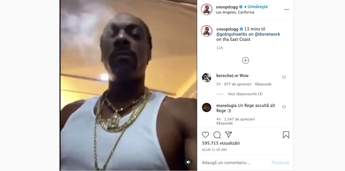 Cocalarul de Snoop Dogg s-a filmat fumând în timp ce ascultă o manea de-a REGELUI Florin Salam!