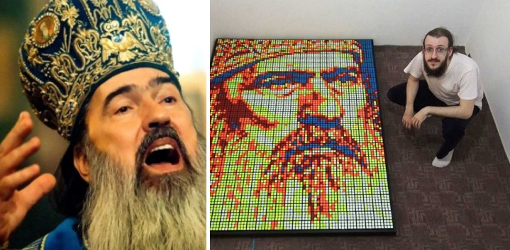 ÎPS Teodosie, nemulțumit de portretul din cuburi Rubik: "Trebuia din cuburi de aur!"