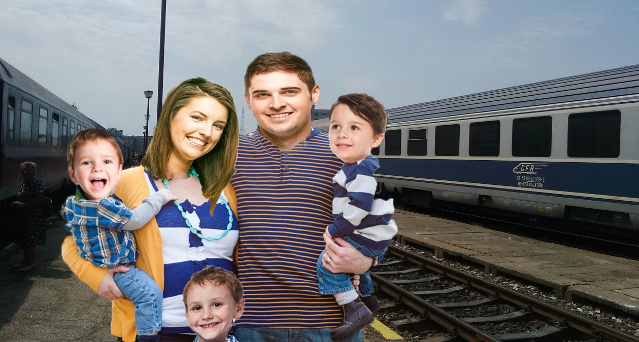 Doi tineri care s-au cunoscut în trenul Timișoara-Mangalia la Craiova s-au căsătorit la București și la Fetești aveau 3 copii!​
